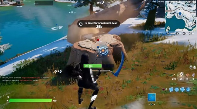 Détruire des souches de pin avec une arme de mêlée ou à distance