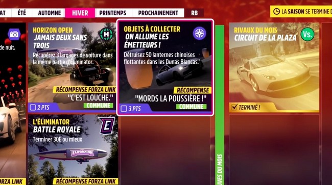 Détruisez 50 Lanternes chinoises flottantes dans les Dunas Blancas de Forza Horizon 5