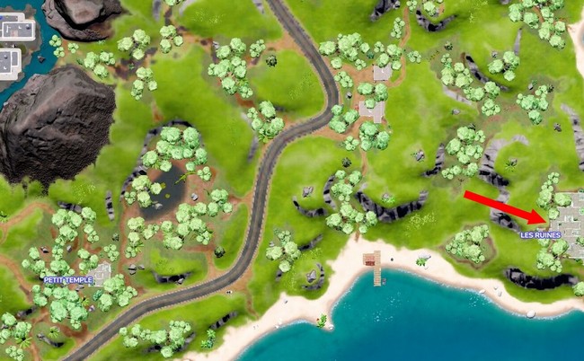 Emplacement des ruines dans Fortnite