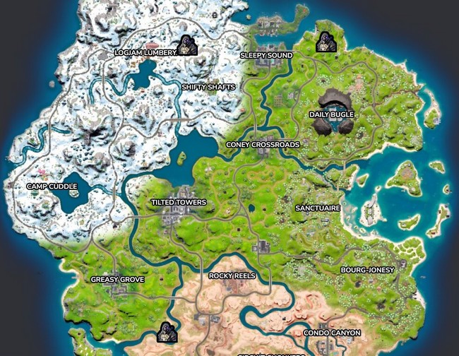 Emplacements des forces de l'IO de Fortnite dans le chapitre 3