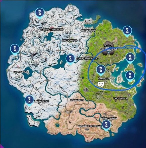 Emplacements des télescopes dans Fortnite