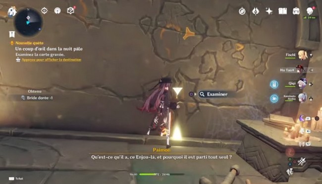 Examinez la carte gravée