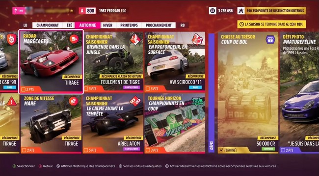 Radar Marécages Forza Horizon 5