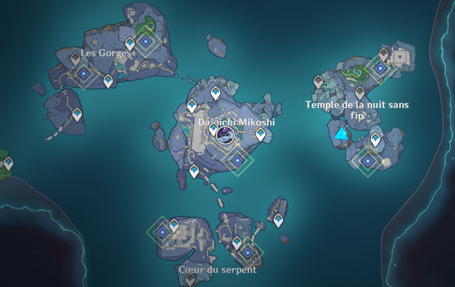 les emplacements des sept tombes royales