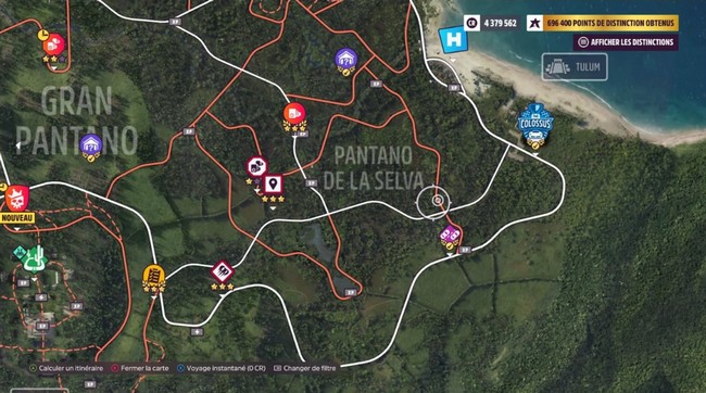 emplacement du défi photo Natureféline dans Forza Horizon 5