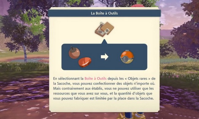 la boite à outils Légendes Pokémon Arceus