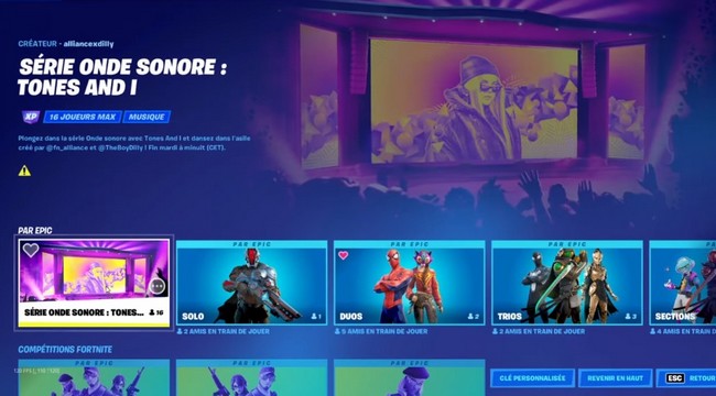 série onde sonore – Tones and I fortnite