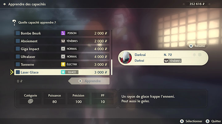 Comment apprendre une capacité dans Légendes Pokémon Arceus