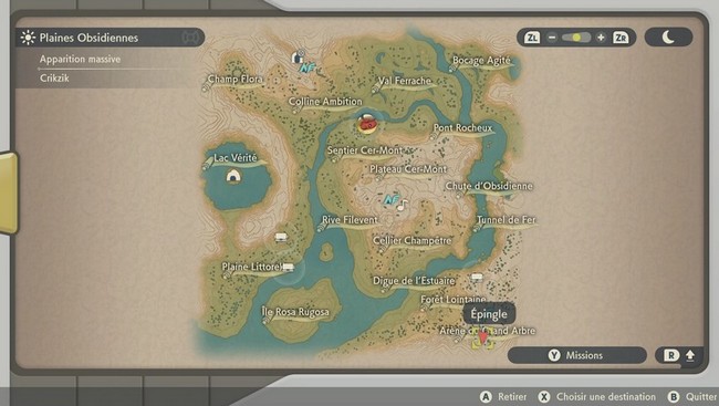 Emplacement Insécateur Légendes Pokémon Arceus