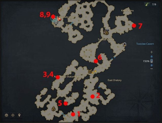 Emplacements graines de Mokoko à Boiscolline dans Lost Ark