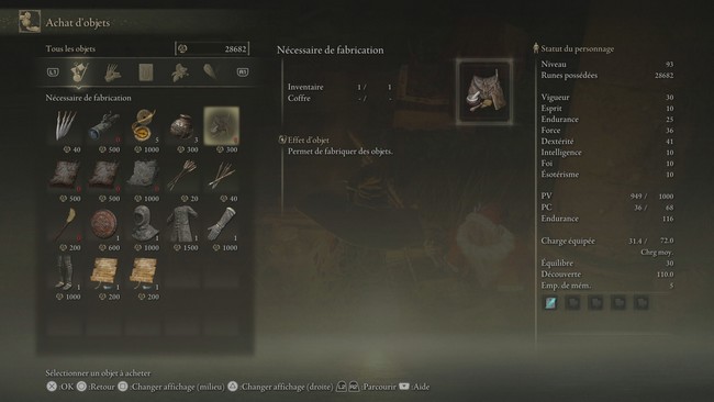 Nécessaire de Fabrication