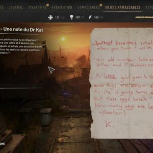 Une note du Dr Katsumi Dying Light 2 Stay Human