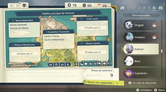 emplacement Farfuret de Hisui dans Légendes Pokémon Arceus