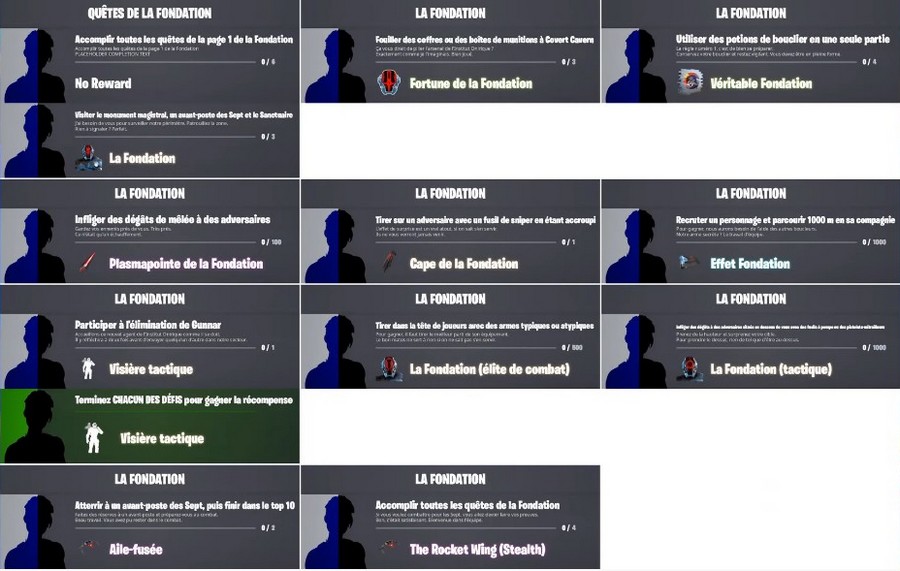 quêtes de la Fondation Fortnite chapitre 3 saison 1