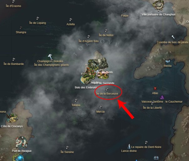 Emplacement de L'Île de la Berceuse