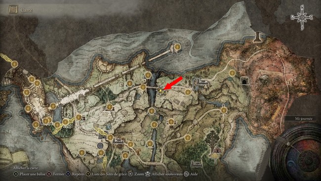 Emplacement Marchand de Nécrolimbe Orientale dans Elden Ring