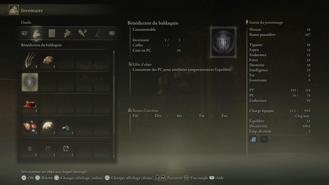 Bénédiction du baldaquin Elden Ring