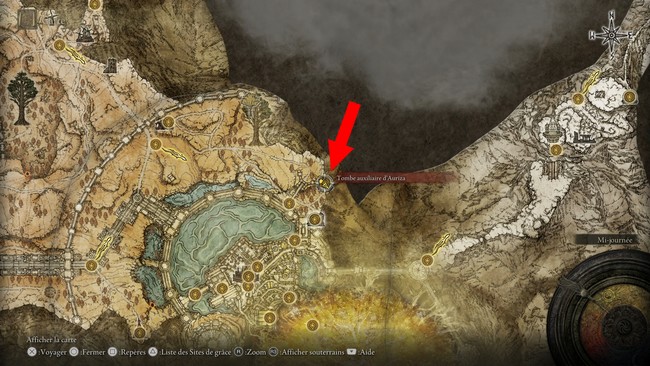 Emplacement Cendres de la faïence tous risques Elden Ring