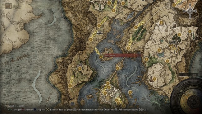 Emplacement de Tour de pierre d'éclat de Testu de Elden Ring