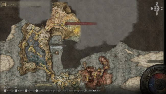 Emplacement arbre fantôme du mur extérieur