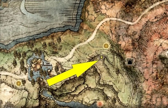 Emplacement d'Alexander Entrée dérobée de la Galerie de Gael elden ring