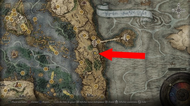 Emplacement d'Alexander Salle d'étude de Caria elden ring