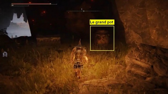 Emplacement de la première moitié du Médaillon secret de l'arbre sacré (droite) elden ring