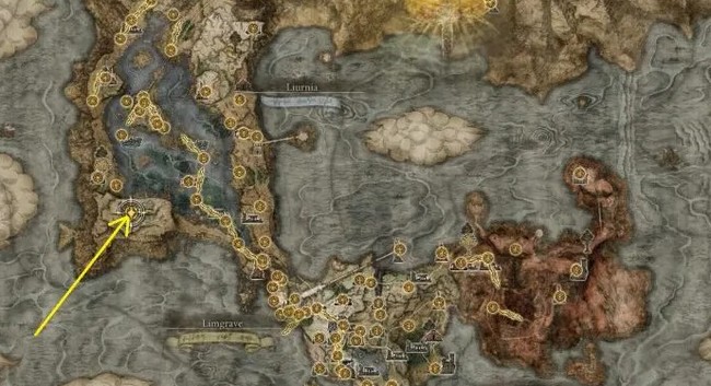 Emplacement de la première moitié du Médaillon secret de l'arbre sacré (droite)