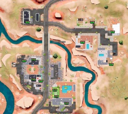 Emplacement des caisses de légumes à Condo Canyon