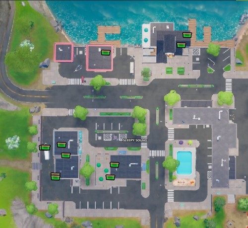 Emplacement des caisses de légumes à Sleepy Sound de Fortnite