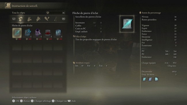 Flèche de pierre d'éclat