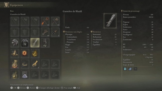 Gantelets de Blaidd Elden Ring