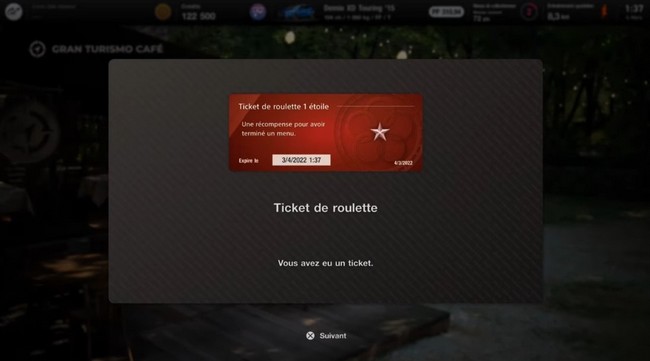 Tticket de roulette 1 étoile Gran Turismo 7
