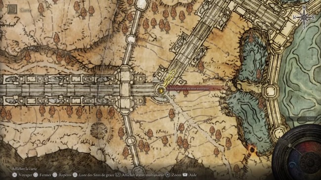 Emplacement de l'Arbre fantôme du mur extérieur