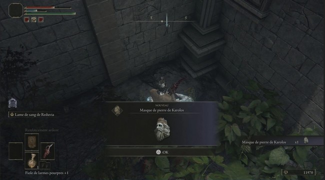 le Masque de pierre de Karolos dans Elde Ring