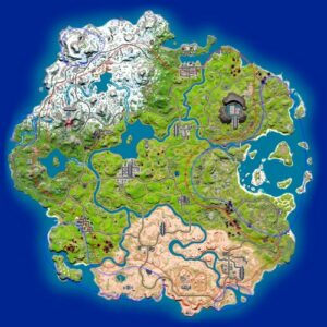 Les zones rouges et bleues de la map de Fortnite en saison 2