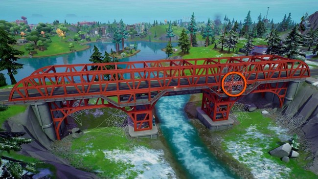 Emplacement du Pont imposant dans Fortnite