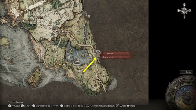 emplacement cave en ruines elden ring