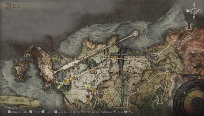 Emplacement du katana Uchigatana dans Elden Ring