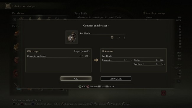 fabriquer le Pot d'huile dans elden Ring