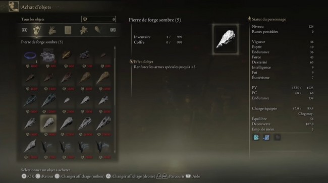 la pierre de Forge Sombre 5 dans Elden Ring