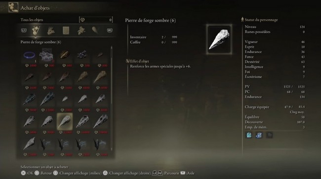 la pierre de Forge Sombre 6 dans Elden Ring