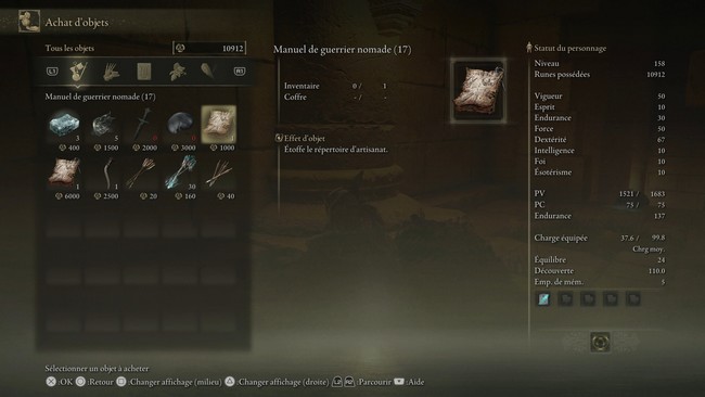 manuel de guerrier nomade 17 elden ring
