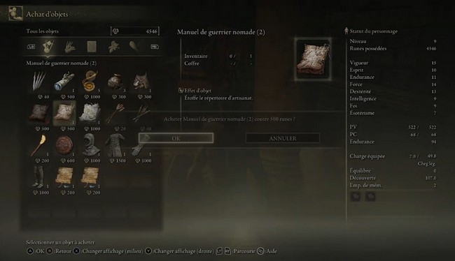 manuel de guerrier nomade 2 elden ring