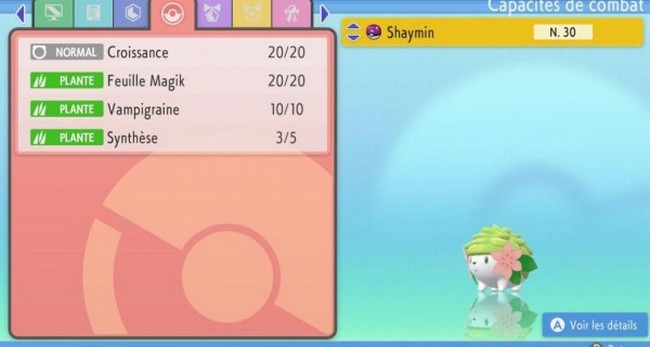 les attaques de Shaymin