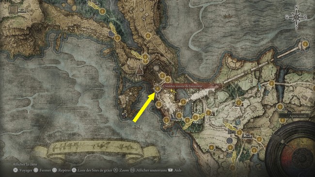 site de grâce de la Chambre voisine de l’ascenseur elden ring