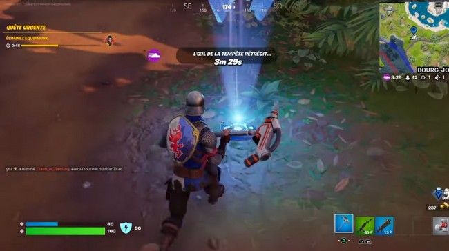Établir une liaison avec l'appareil près du sanctuaire, du 2e avant-poste des sept ou de Synapse Station dans Fortnite