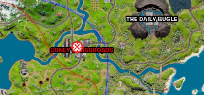 Emplacement du lieu de bataille dans Fortnite saison 2 chapitre 3