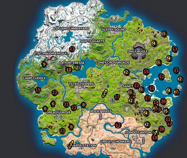 Emplacement nourriture fortnite