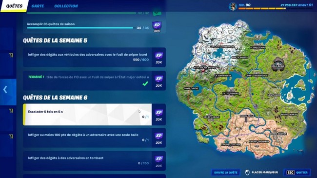 Escalader 5 fois en 5 s fortnite